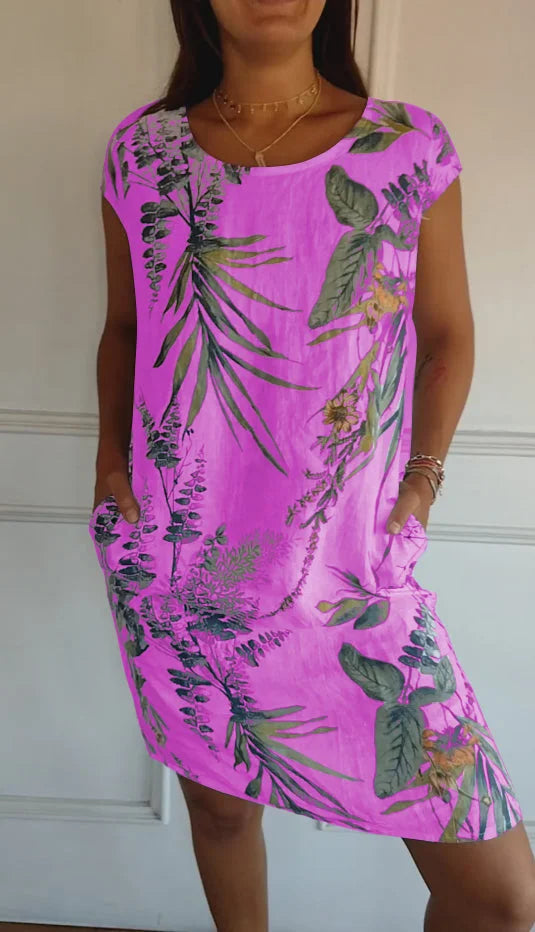 Britt – Kleid mit Muster und rundem Ausschnitt