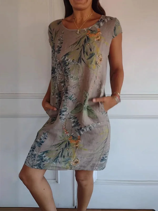 Britt – Kleid mit Muster und rundem Ausschnitt