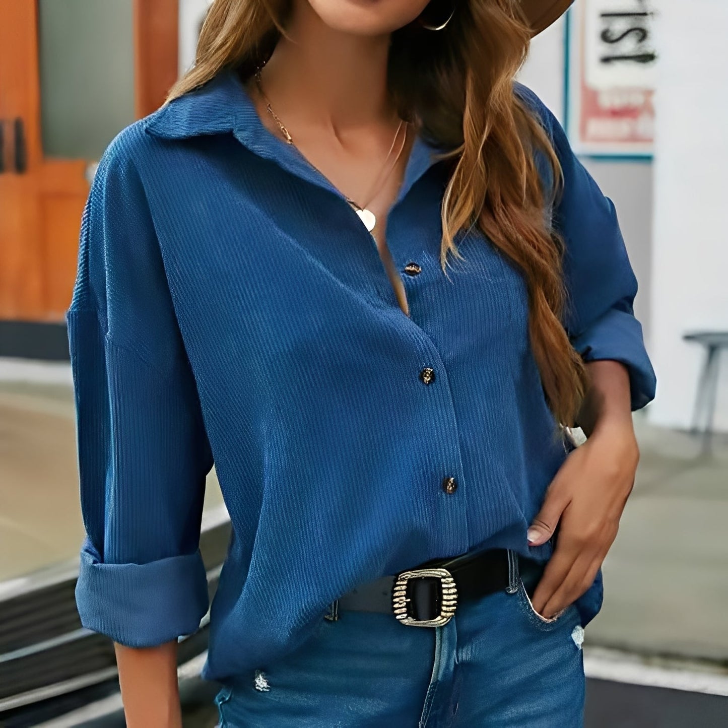 Everly - Lockere, bequeme Cordbluse für Damen