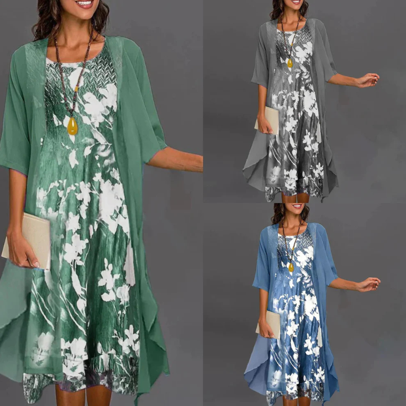 Celia – Mini-Blumenkleid mit Blazer