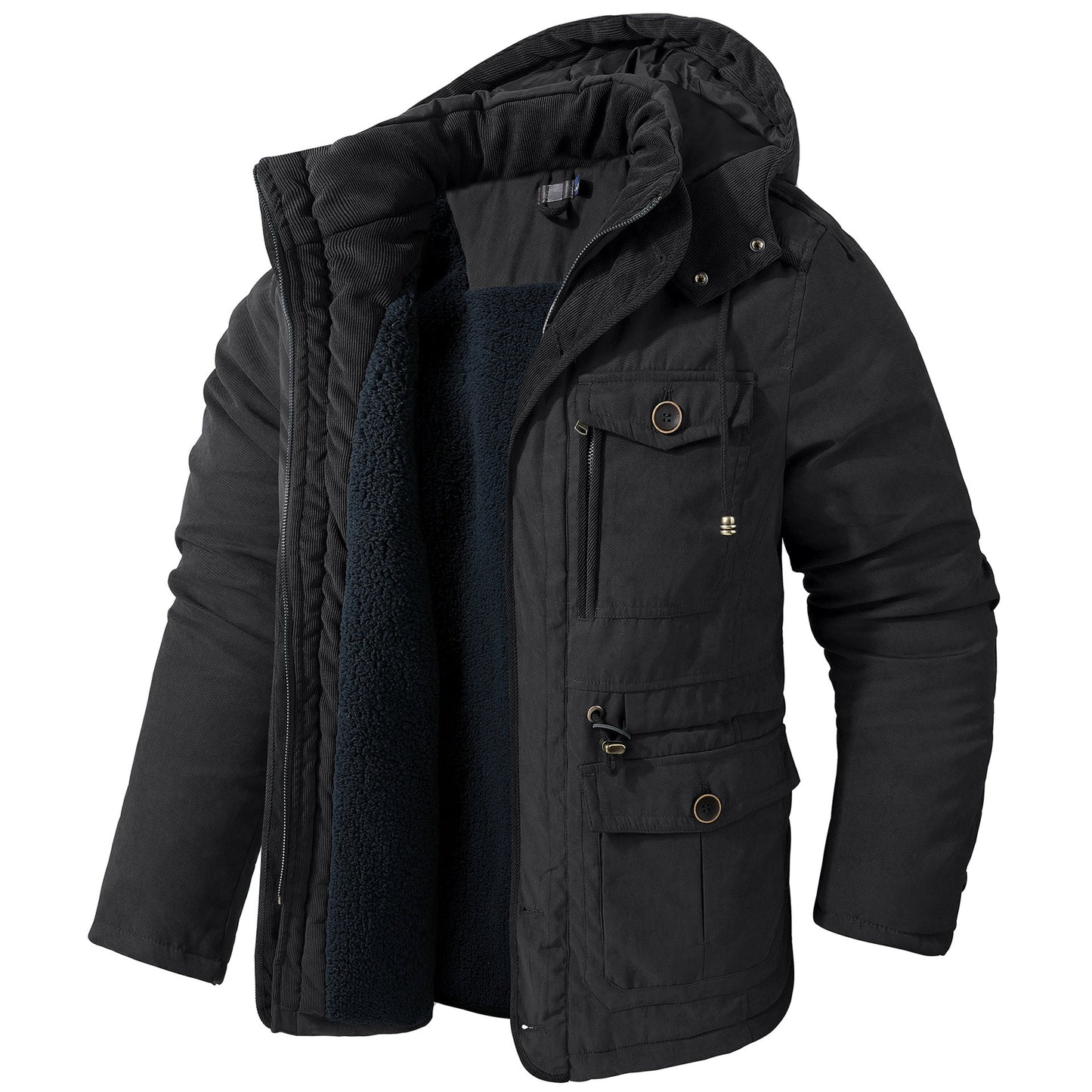 Daren - Flauschige Herrenjacke mit Kapuze