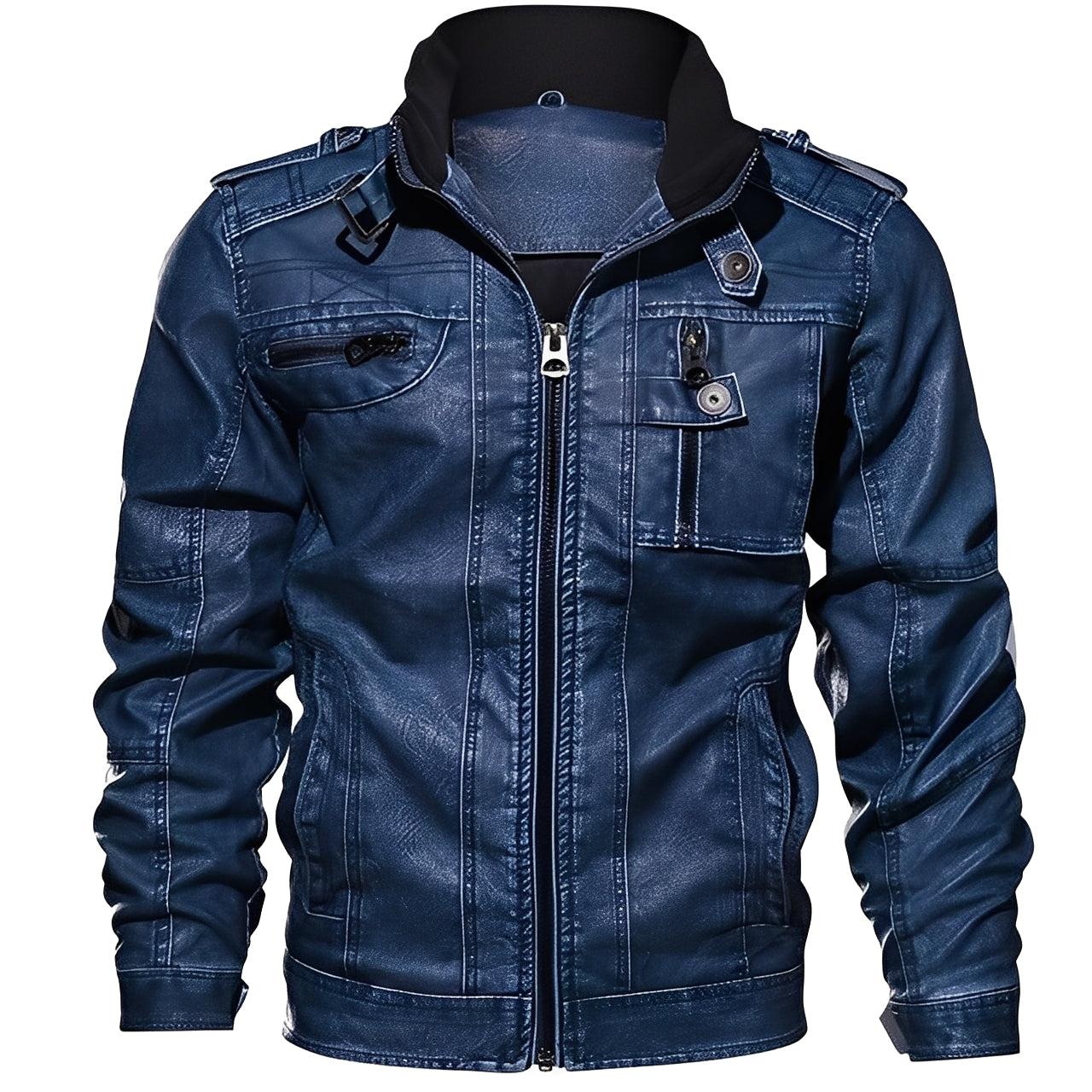 Kevin - Klassische Herren-Lederjacke mit Taschen
