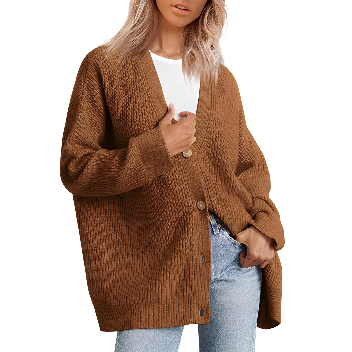 Christal - Bequemer, weit geschnittener Damen-Cardigan