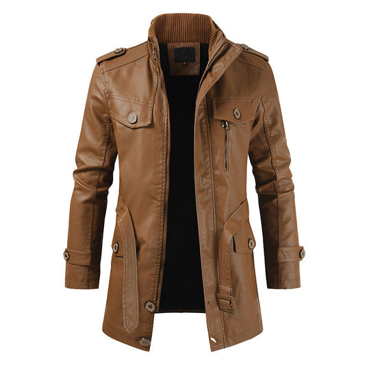 Howard - Herren Vintage-Leder-Trenchcoat