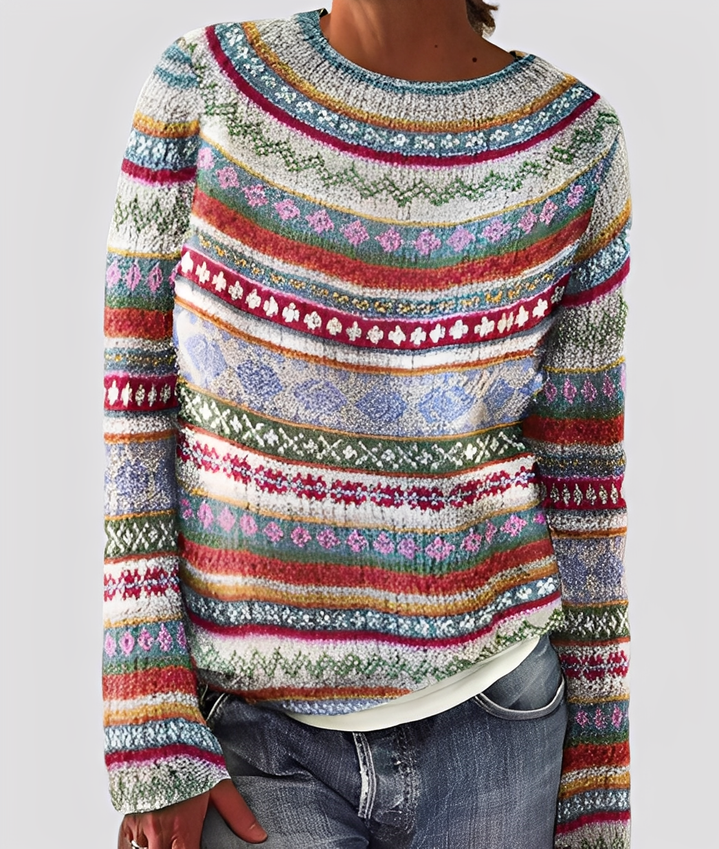Christal - Schicker, locker geschnittener Damen-Wollpullover