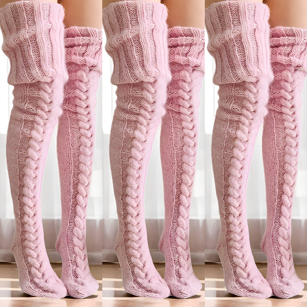 Hailee - Weiche, gestrickte Overknee-Socken für Damen