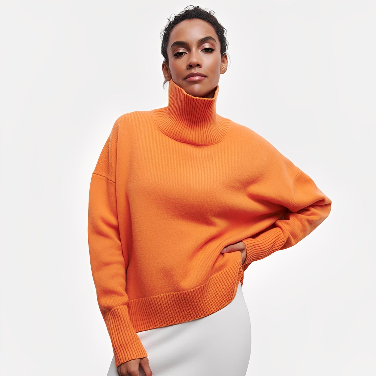 Margery - Damenpullover mit großzügigem Schnitt und hohem Kragen