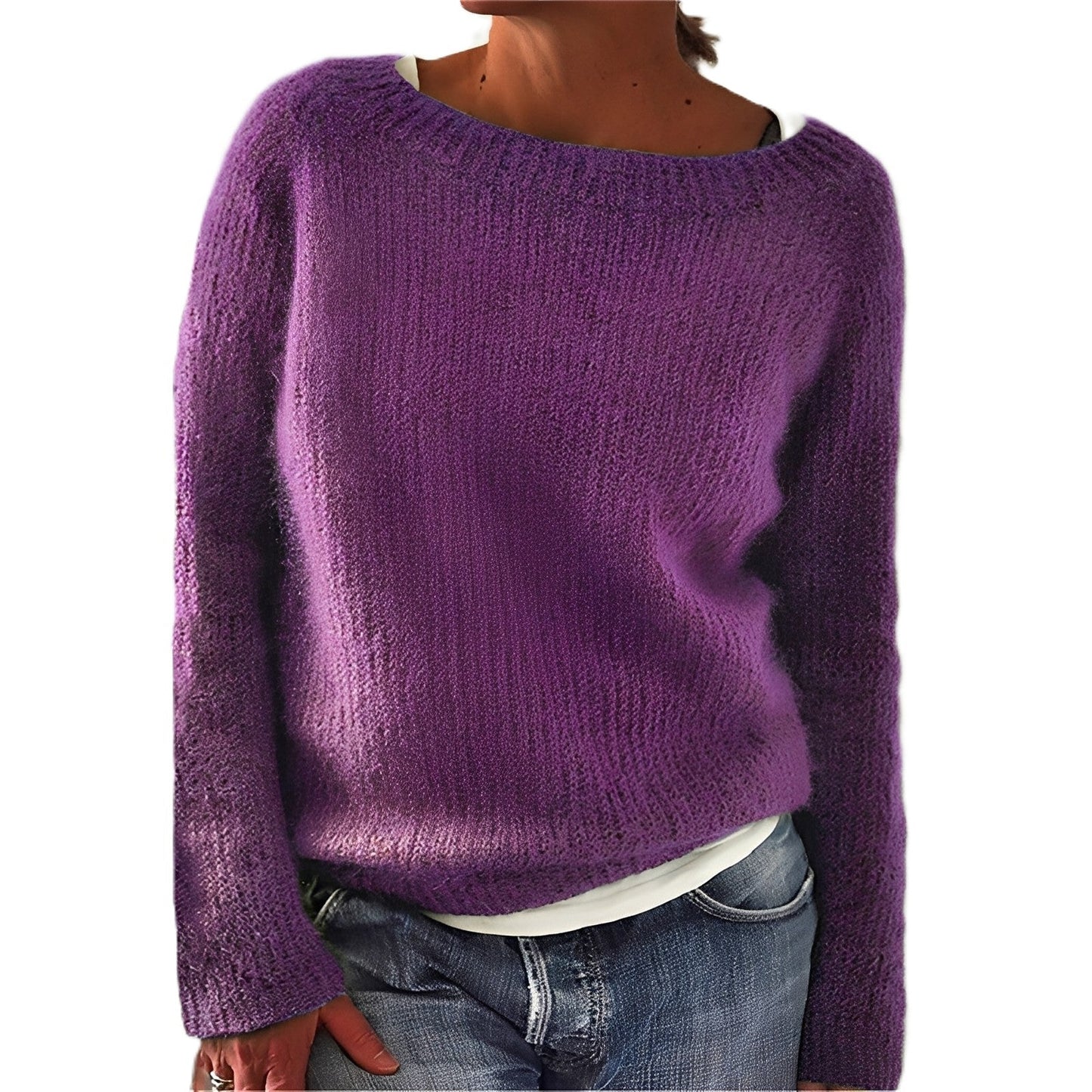 Angelia - Bequemer, warmer Damenpullover aus weichem Strick