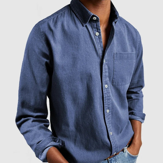 Maxime - Bequemes Jeanshemd Weicher Stoffmix