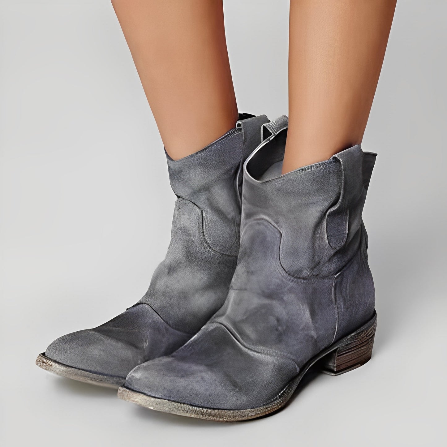 Adaline - Damen-Retro-Cowboy-Stiefel mit niedrigem Absatz