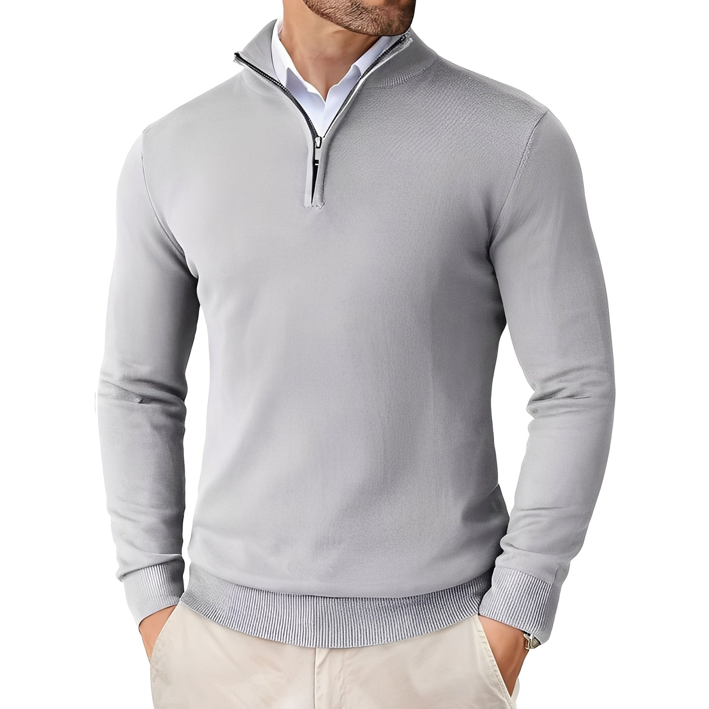 Darell - Schicker Herrenstrickpullover mit Reißverschluss