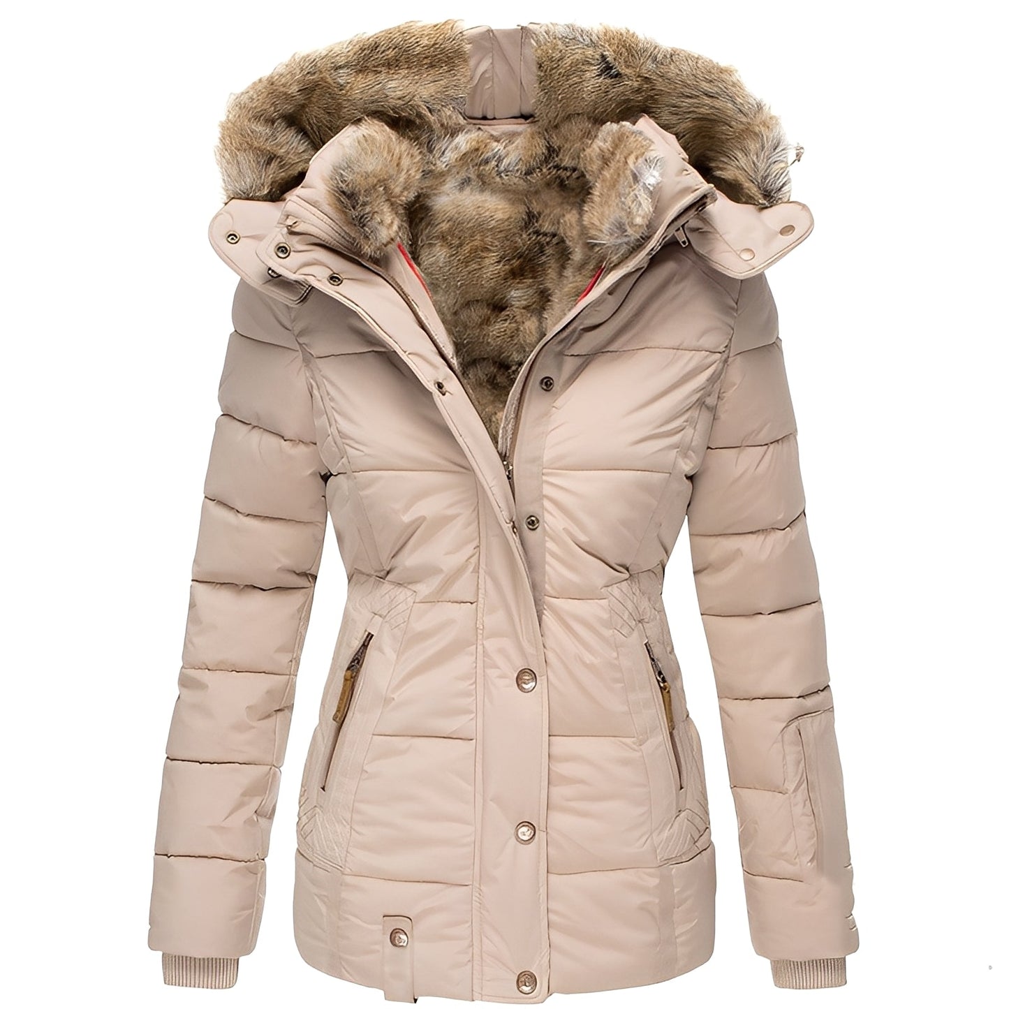 Odelia - Stilvolle, figurbetonte Jacke mit Pelzkragen für Damen