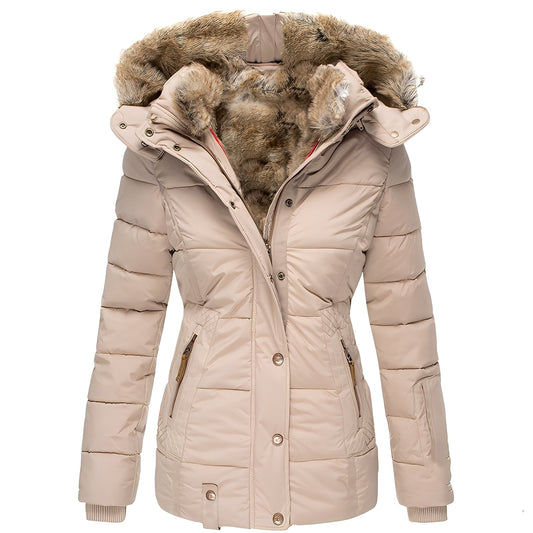 Odelia - Stilvolle, figurbetonte Jacke mit Pelzkragen für Damen