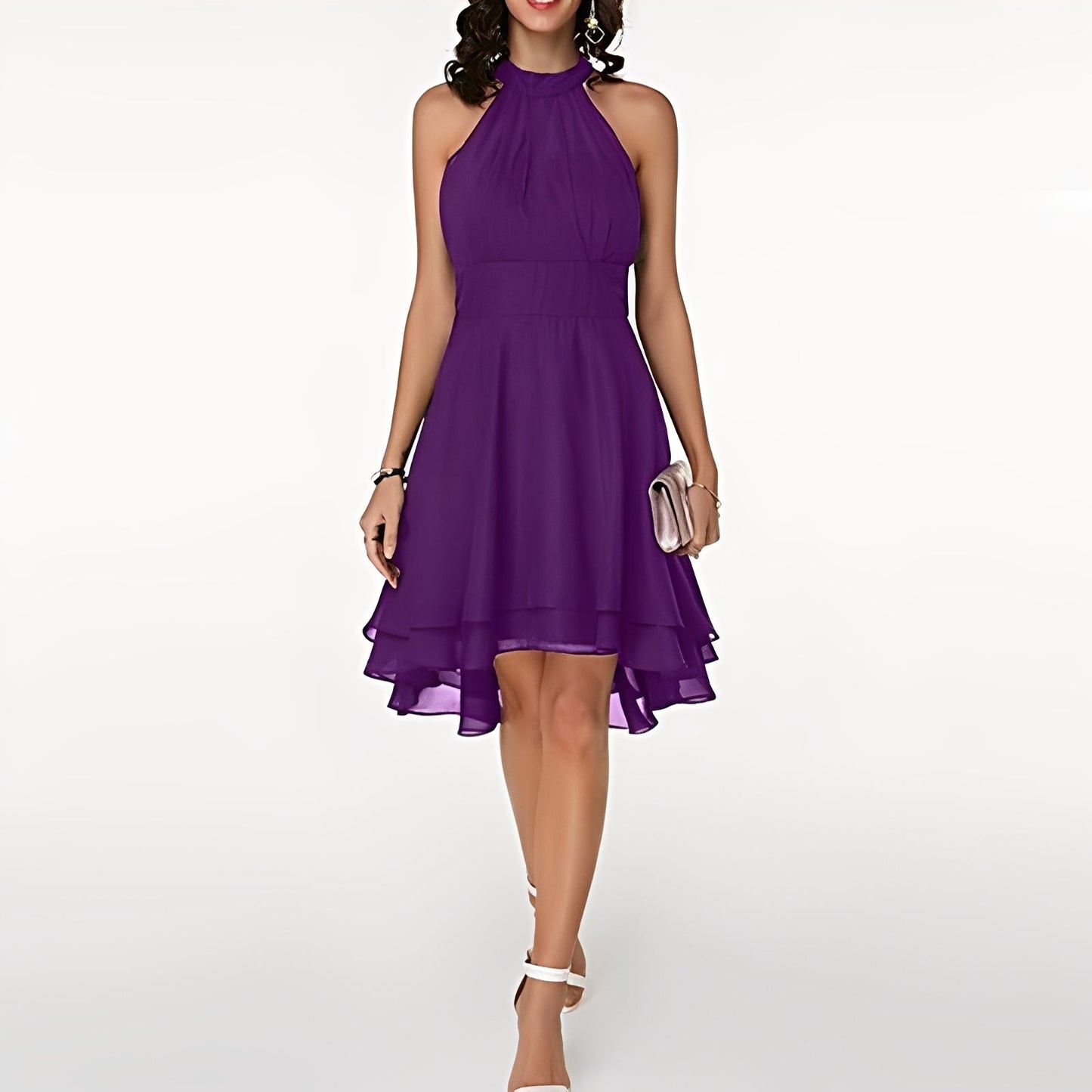 Melissa - Damen Chiffonkleid mit schönen Rüschen