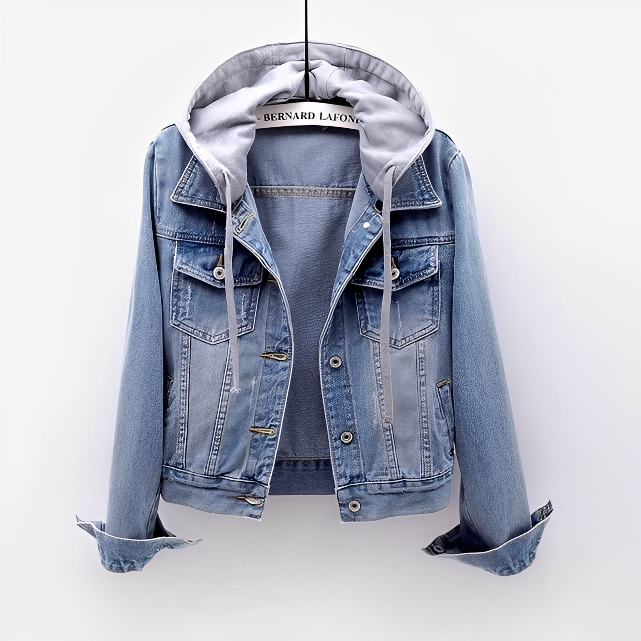 Malani - Trendige Damen-Jeansjacke mit abnehmbarer Kapuze