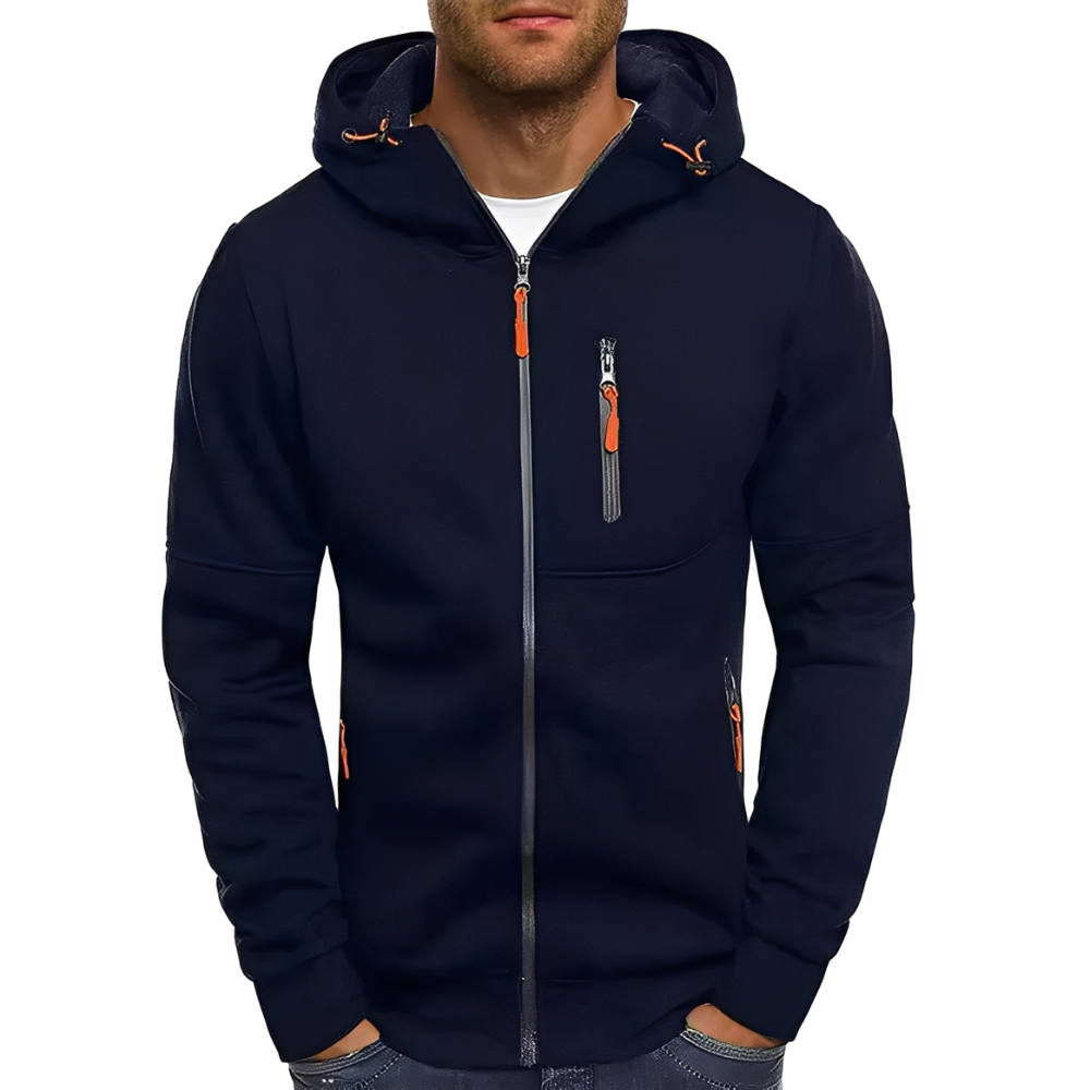 Miller - Komfortable Männerkapuzenjacke mit Reißverschluss
