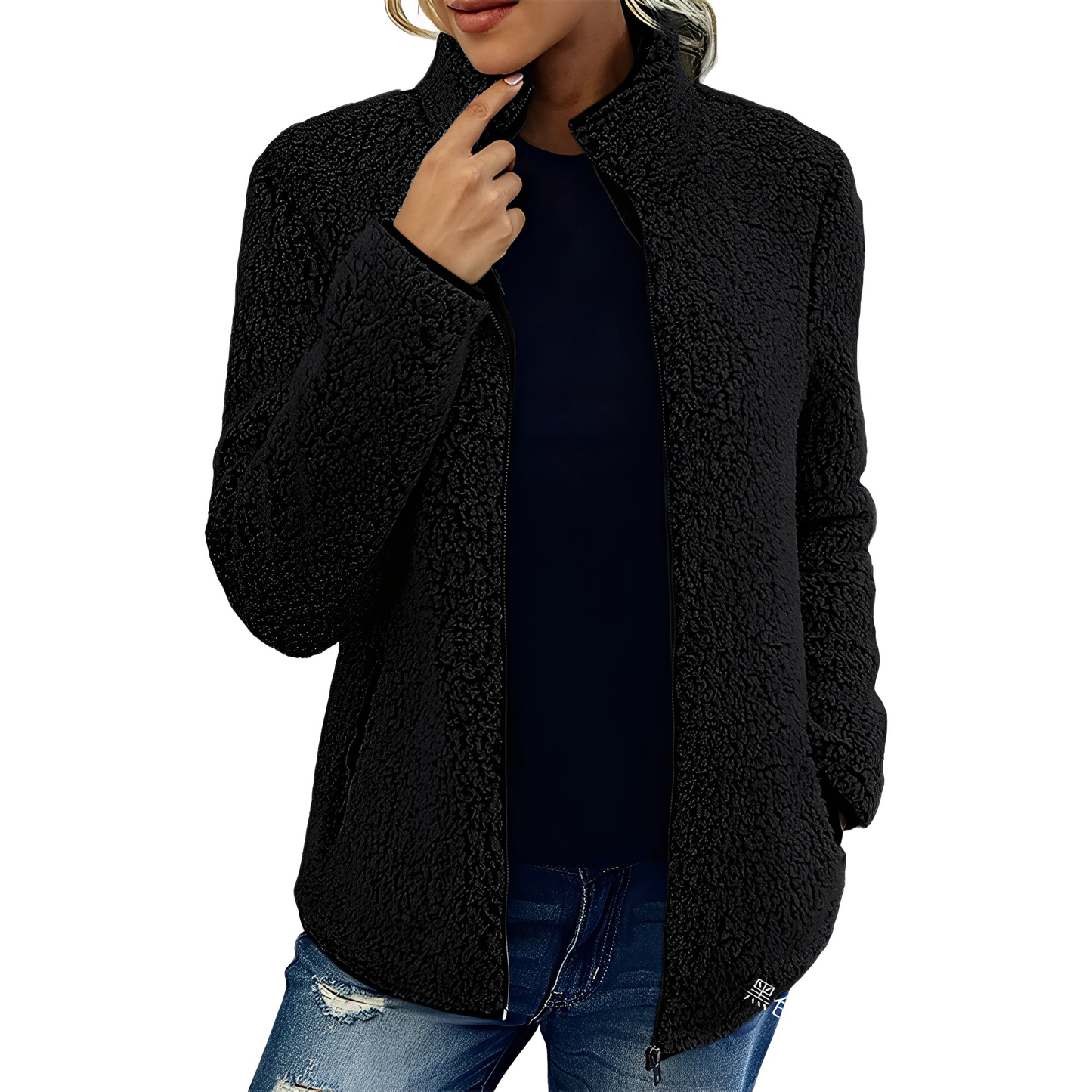 Alethea - Damen Fleece-Samtmantel im eleganten Stil