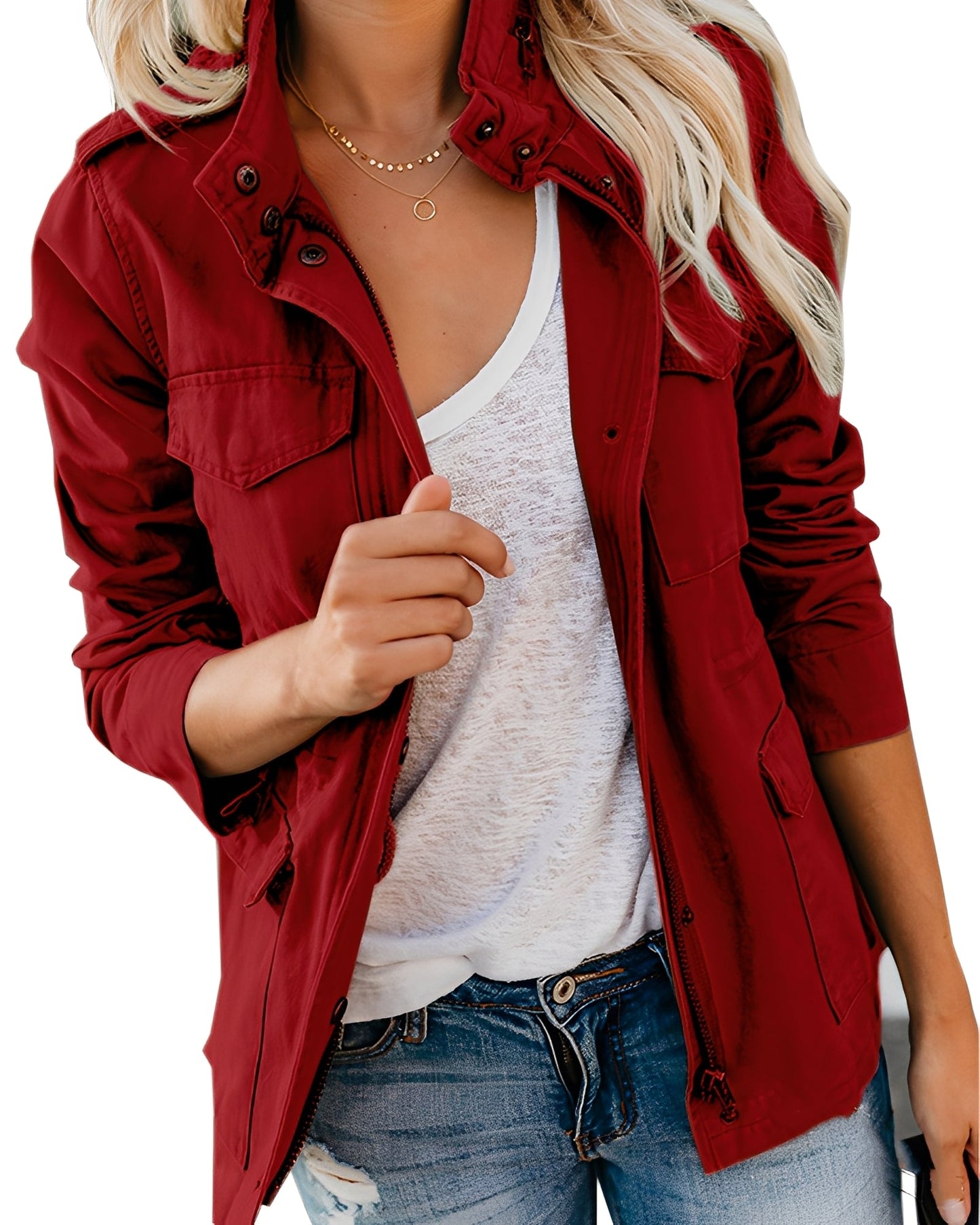 Rachyl - Komfortable Damen-Jeansjacke mit Reißverschluss