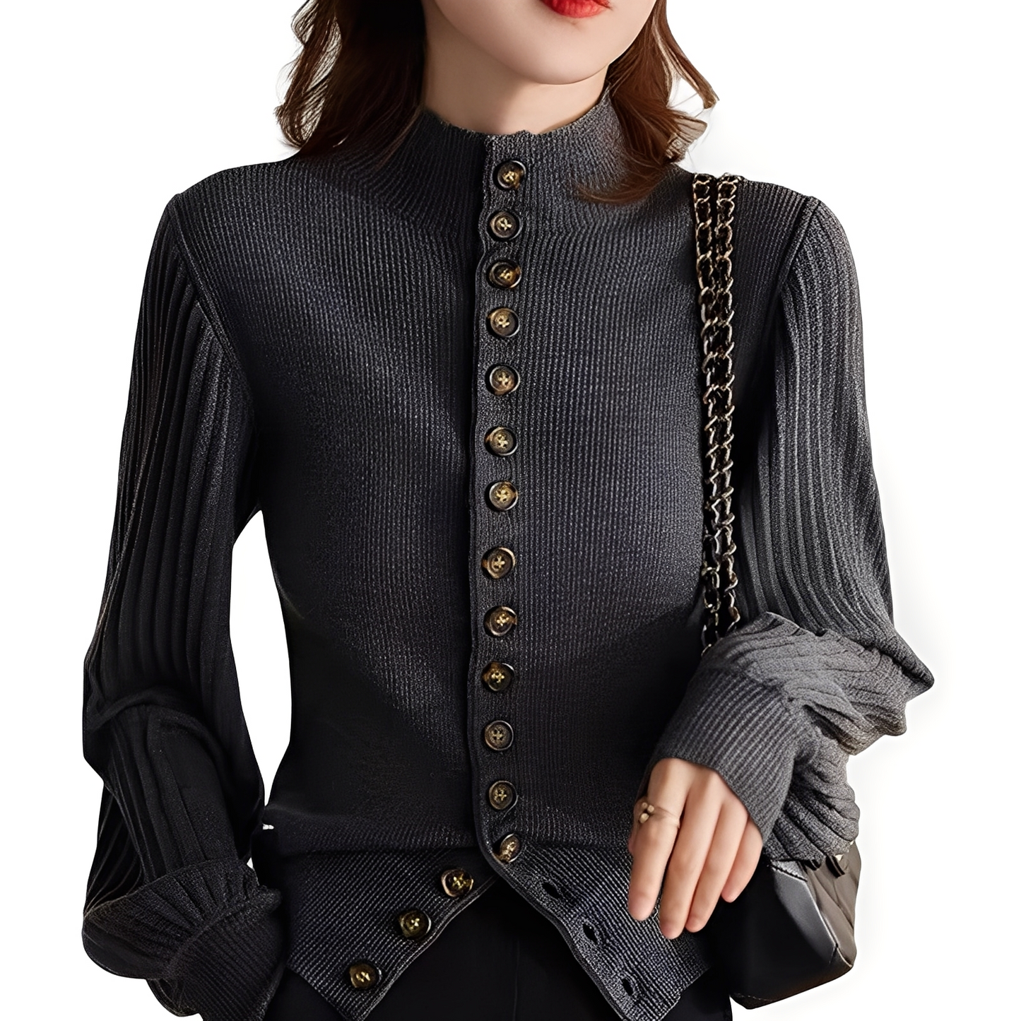 Adelyn - Lockeres Strickoberteil mit weiten Ärmeln für Frauen