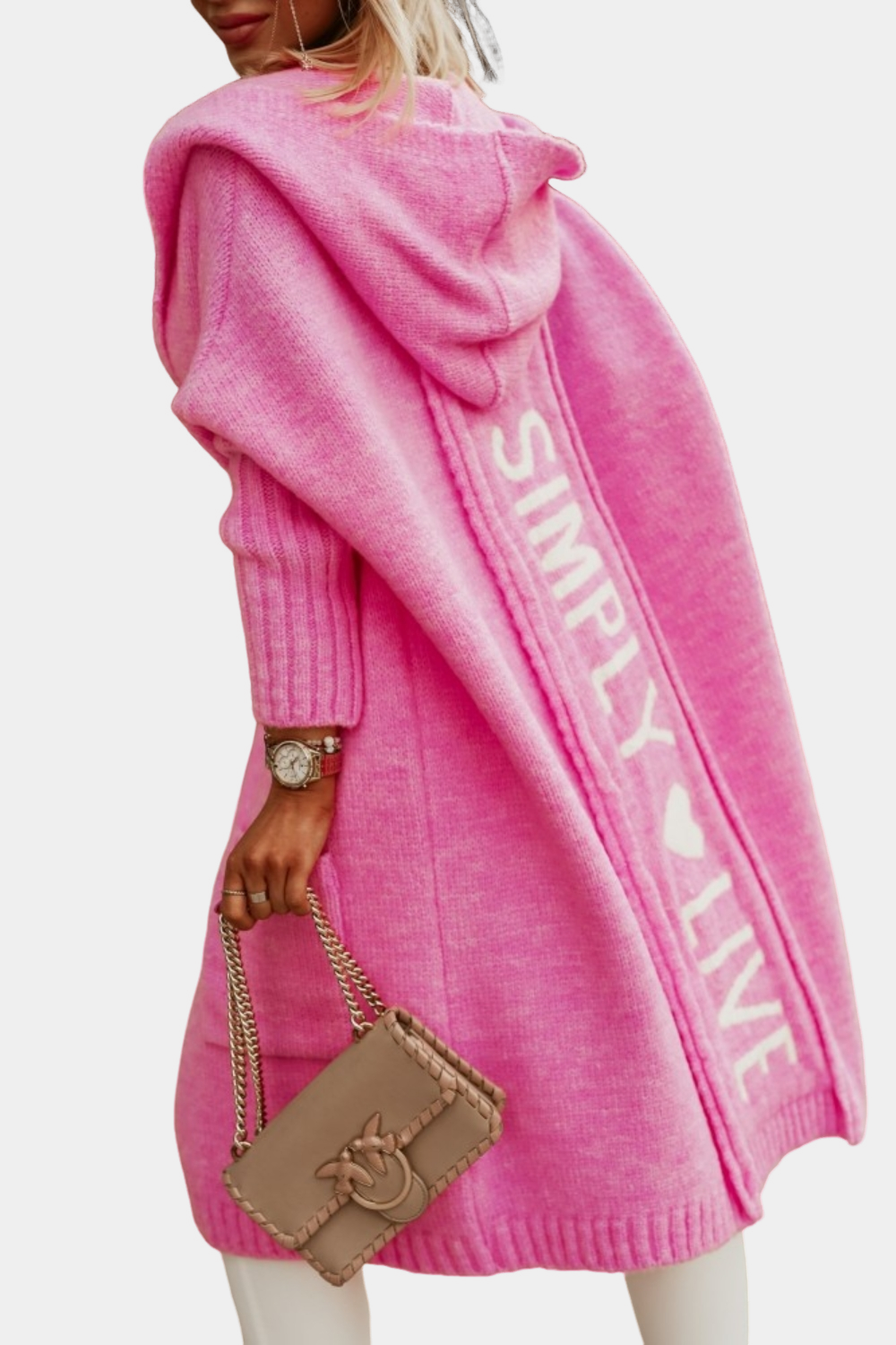 Melyssa - Damen-Strickjacke, lang und leicht offen