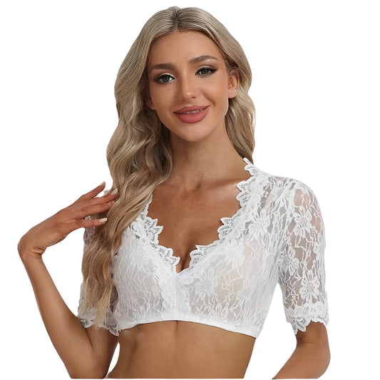 Bonnie - Modische Oktoberfest-Dirndlbluse aus Netzgewebe für Damen