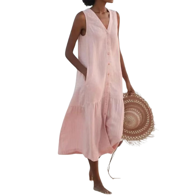 Brianna – Lockeres Sommerkleid mit V-Ausschnitt für Damen