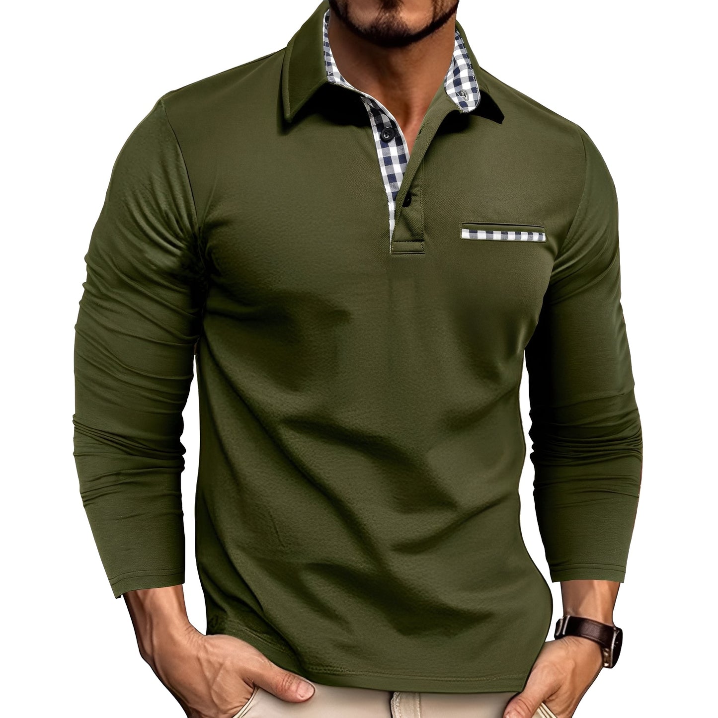 Rupert - Lässig Langarm-Poloshirt für Männer