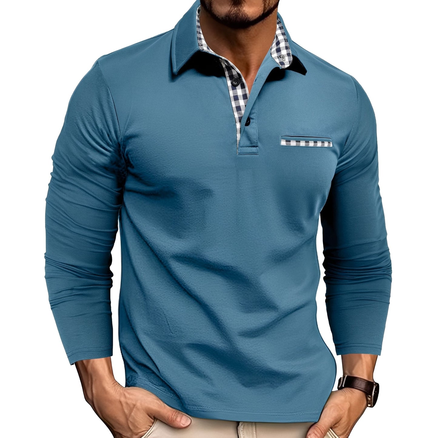 Rupert - Lässig Langarm-Poloshirt für Männer