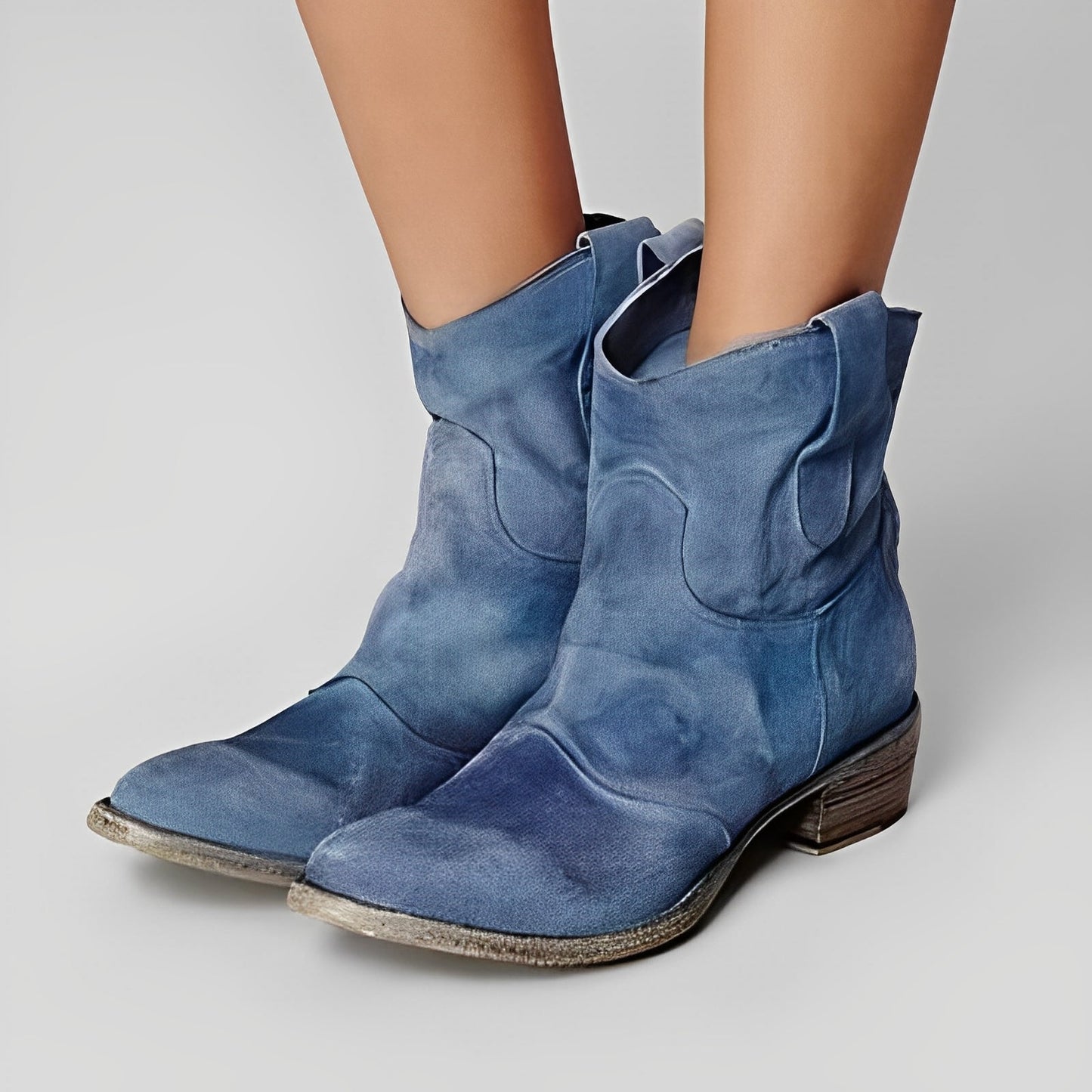 Adaline - Damen-Retro-Cowboy-Stiefel mit niedrigem Absatz