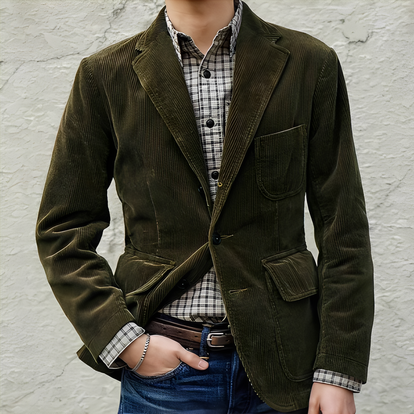 Dalton - Bequeme Herren-Wolljacke mit Taschen
