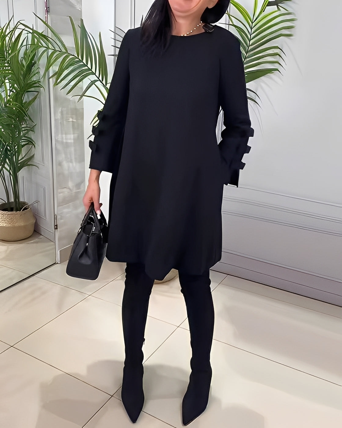 Elenora - Schickes Kleid mit langen Ärmeln für Damen