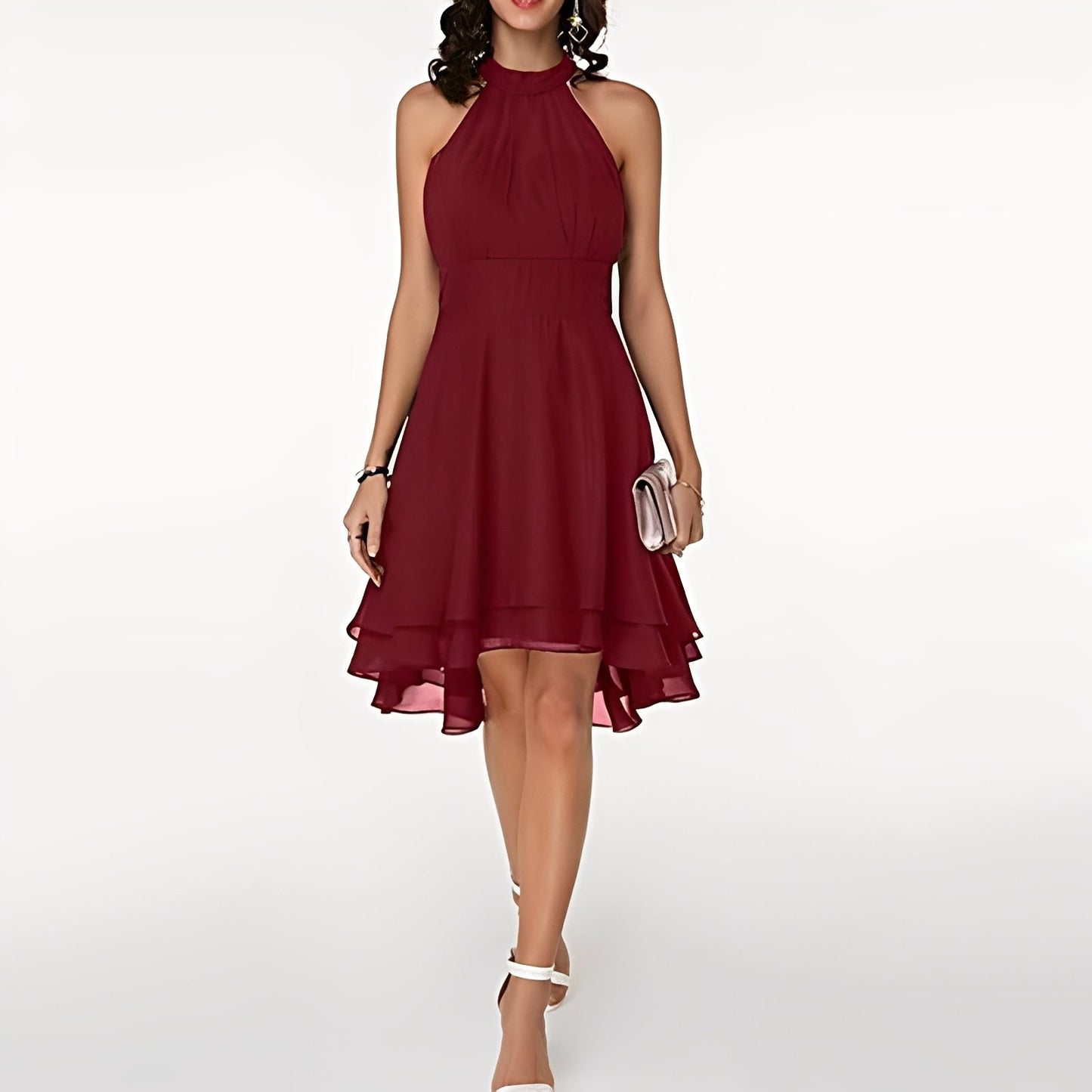 Melissa - Damen Chiffonkleid mit schönen Rüschen