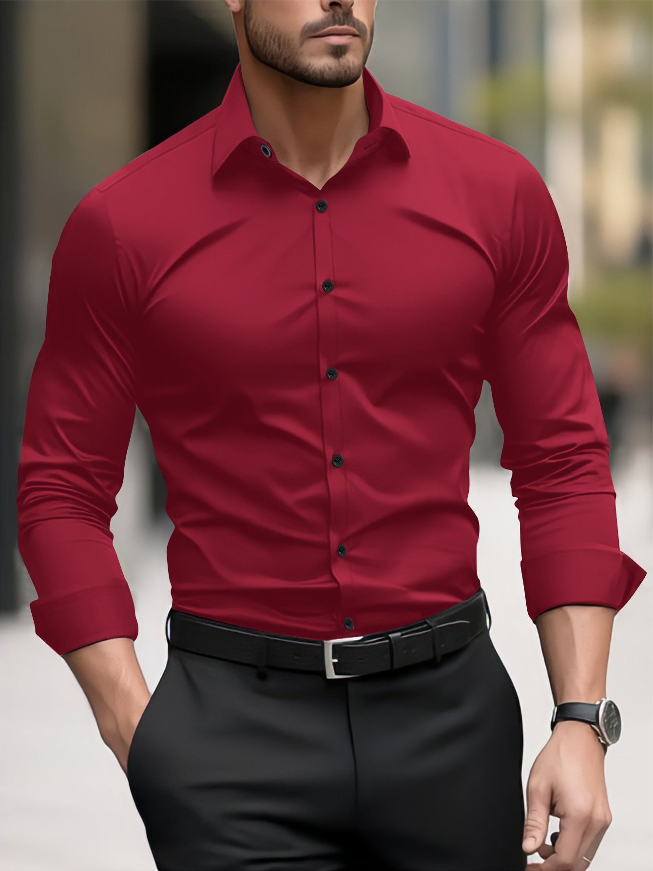 Thomas - Freizeitshirt für Herren mit Kragen