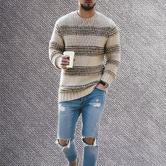 Richard - Gestreifter, warmer Strickpullover für Herren