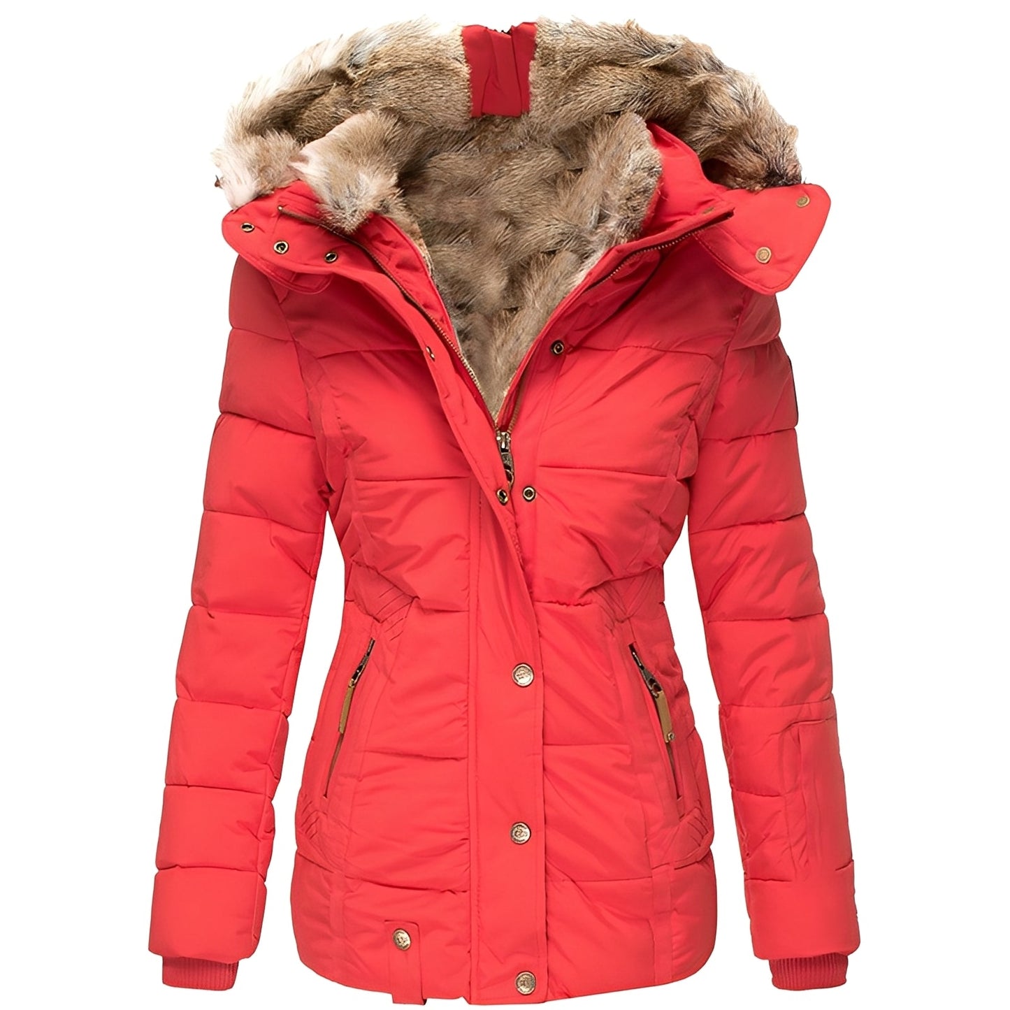 Odelia - Stilvolle, figurbetonte Jacke mit Pelzkragen für Damen