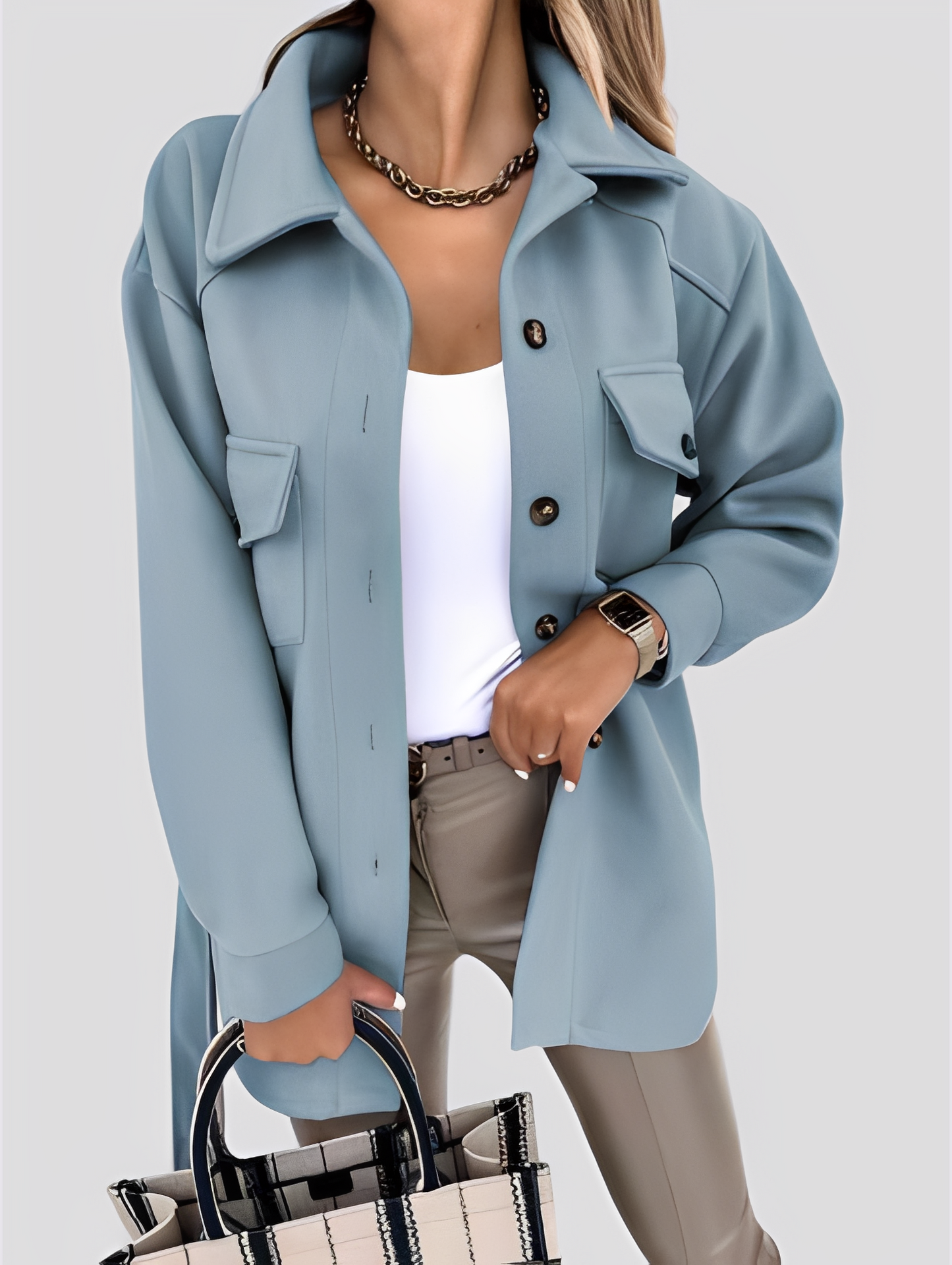 Tiffanie - Moderne, leichte Wolljacke für Damen mit Reverskragen