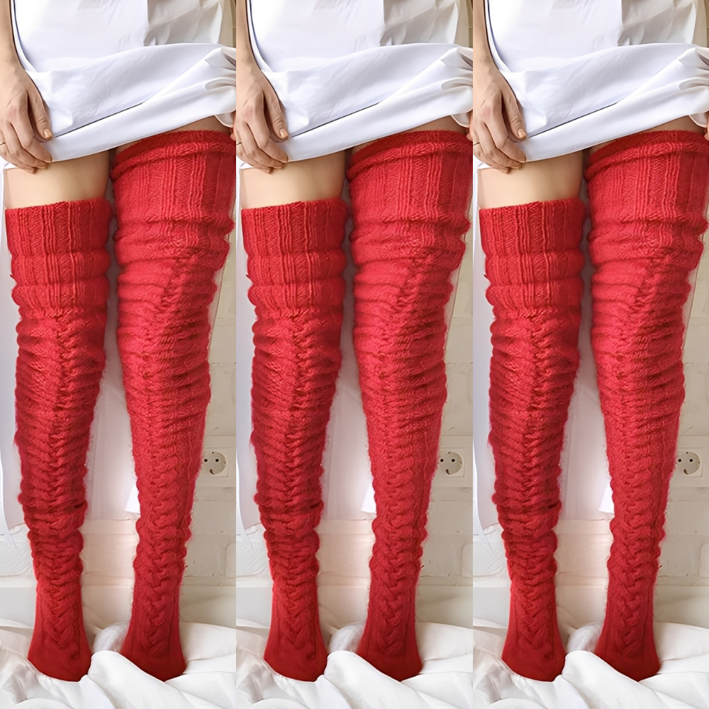 Hailee - Weiche, gestrickte Overknee-Socken für Damen