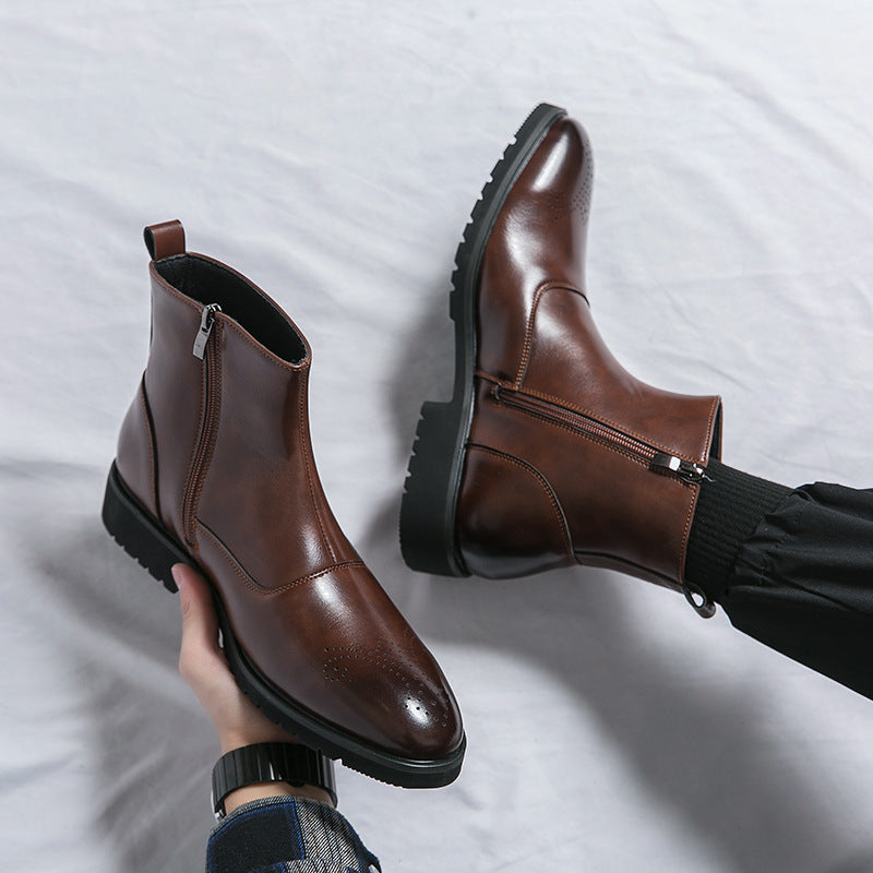Kennith - Bequeme und elegante Chelsea-Lederstiefel für Herren