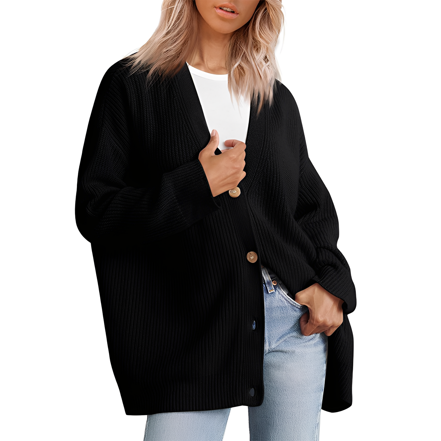 Christal - Bequemer, weit geschnittener Damen-Cardigan