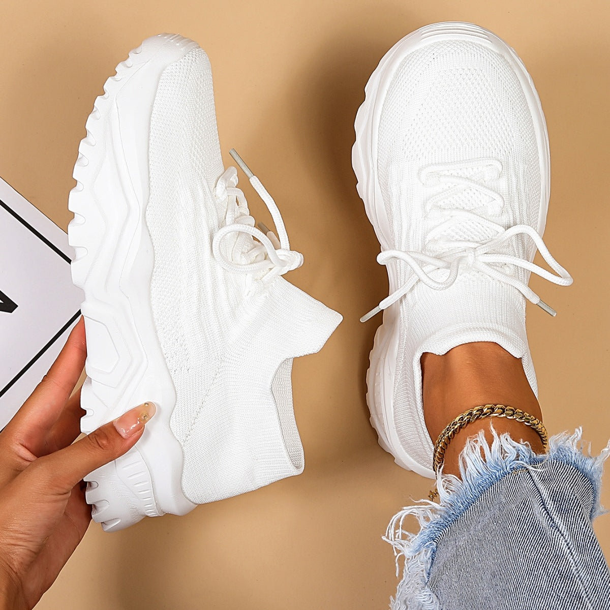 Wendi - Bequeme, lockere Strick-Sneaker für Damen