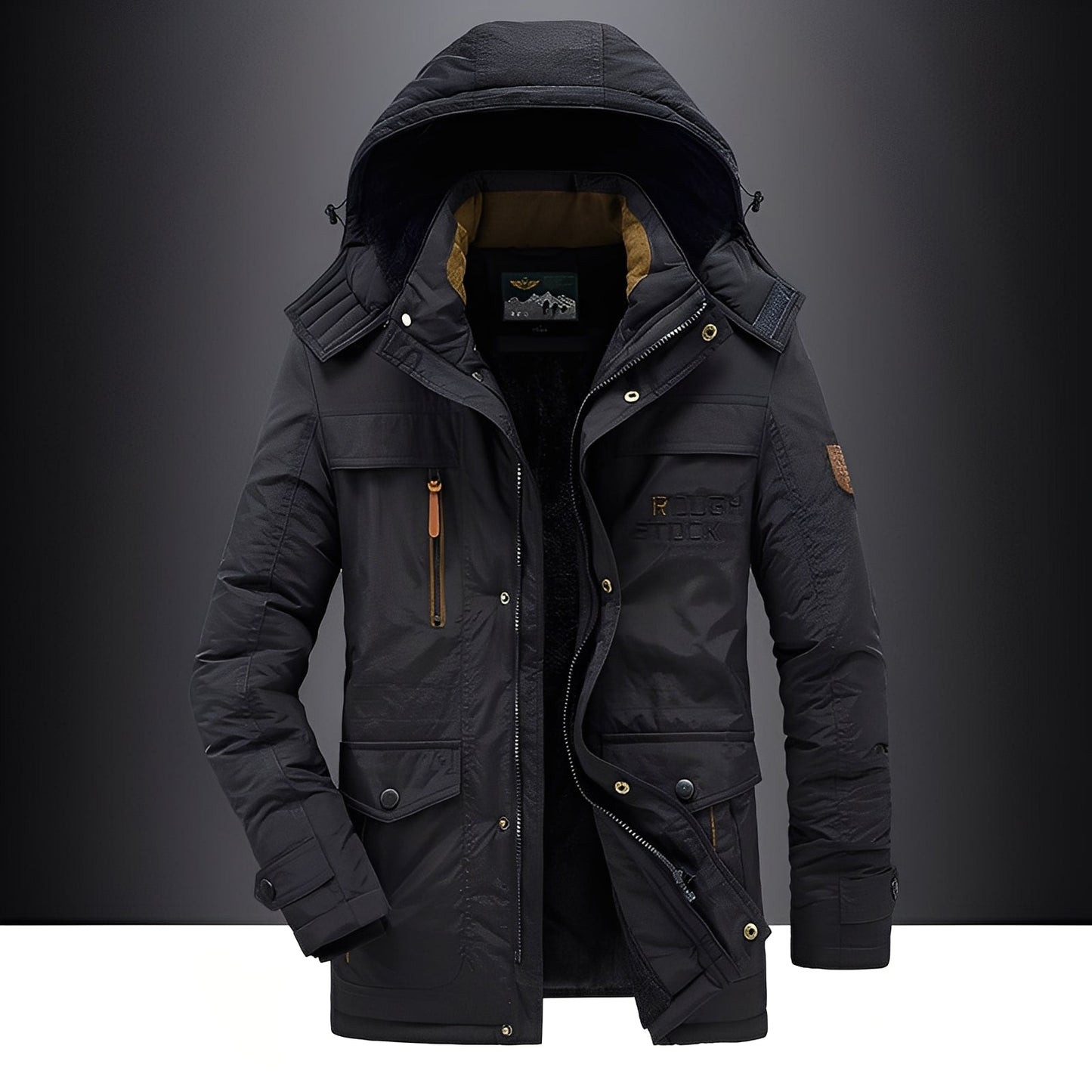 Roydon - Herren-Wintermantel aus Plüsch mit Taschen, warm und bequem