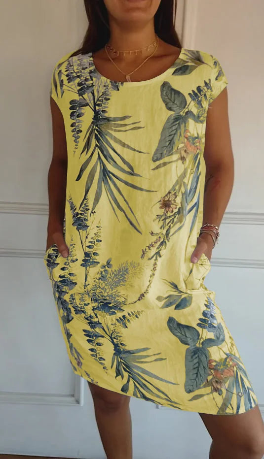 Britt – Kleid mit Muster und rundem Ausschnitt