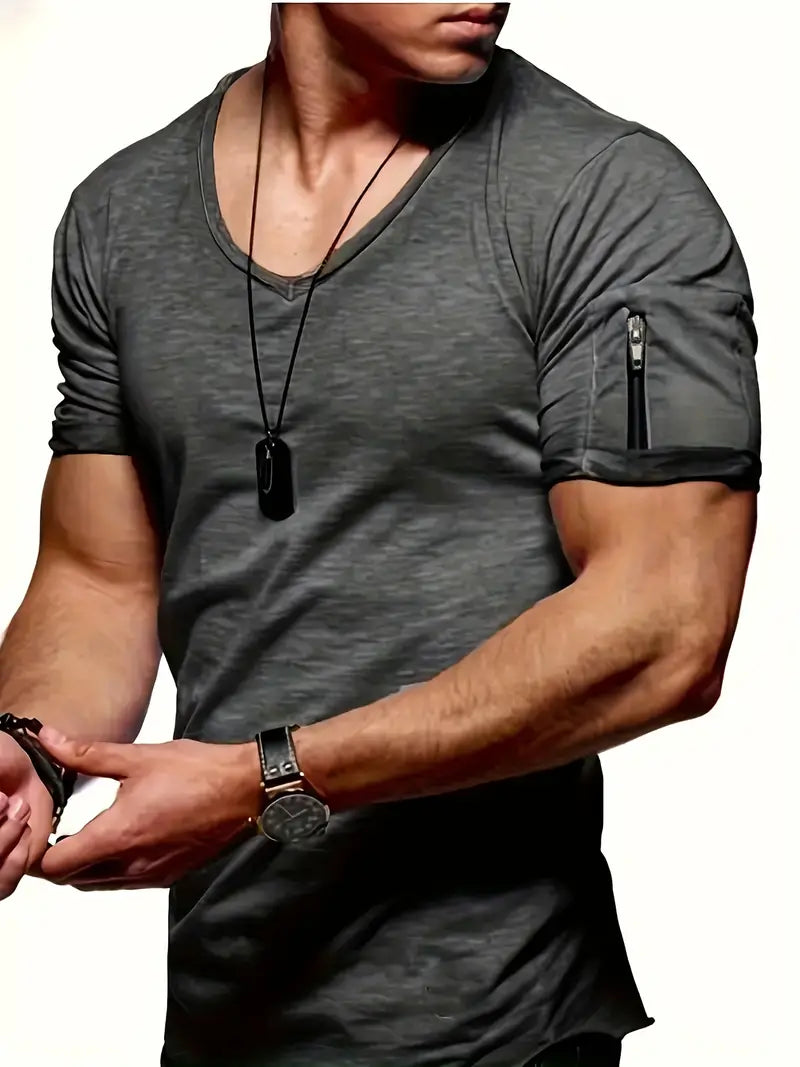 James - Herren V-Ausschnitt Tee, Bequemer Stil