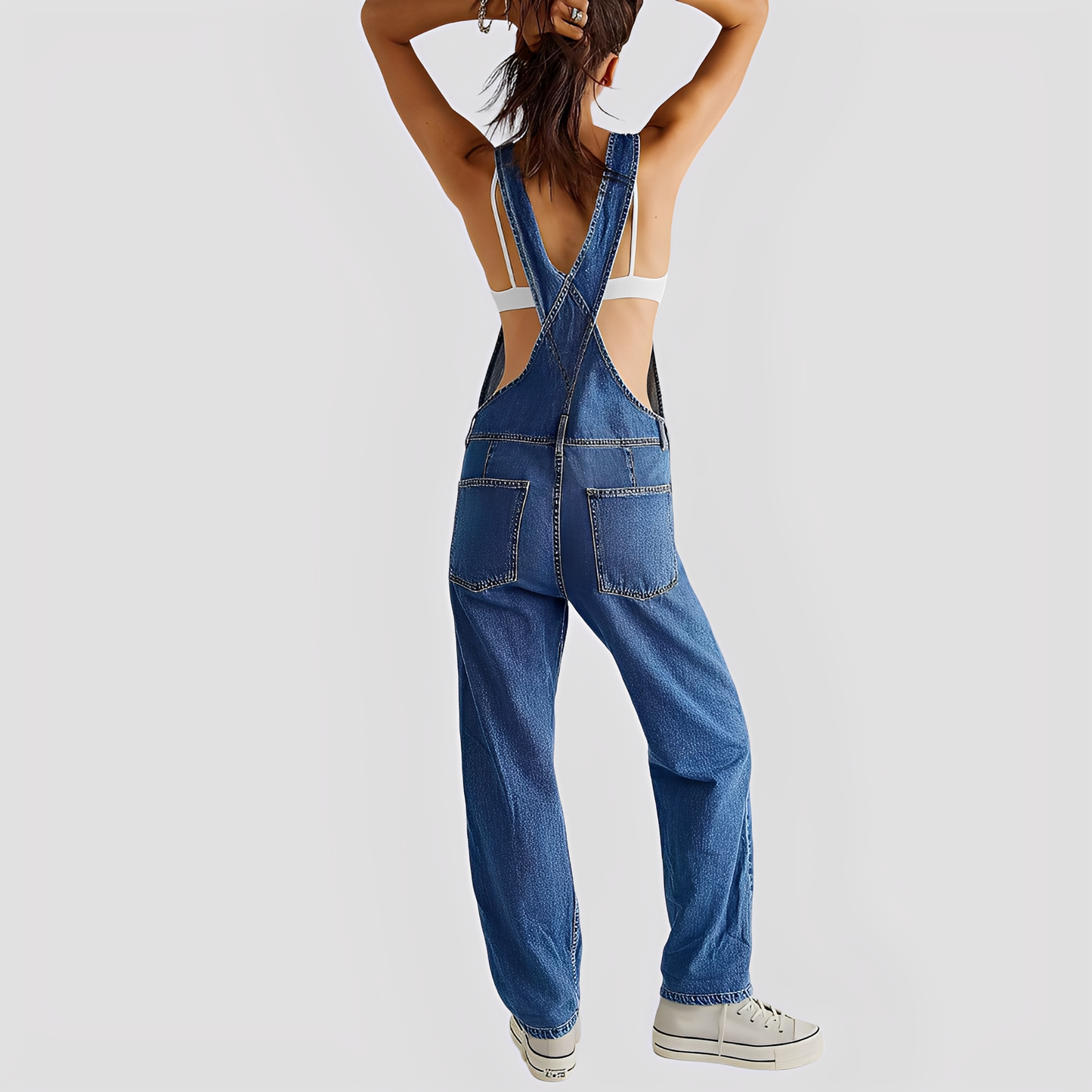 Mildred - Weite, klassische Damenjeans-Latzhose