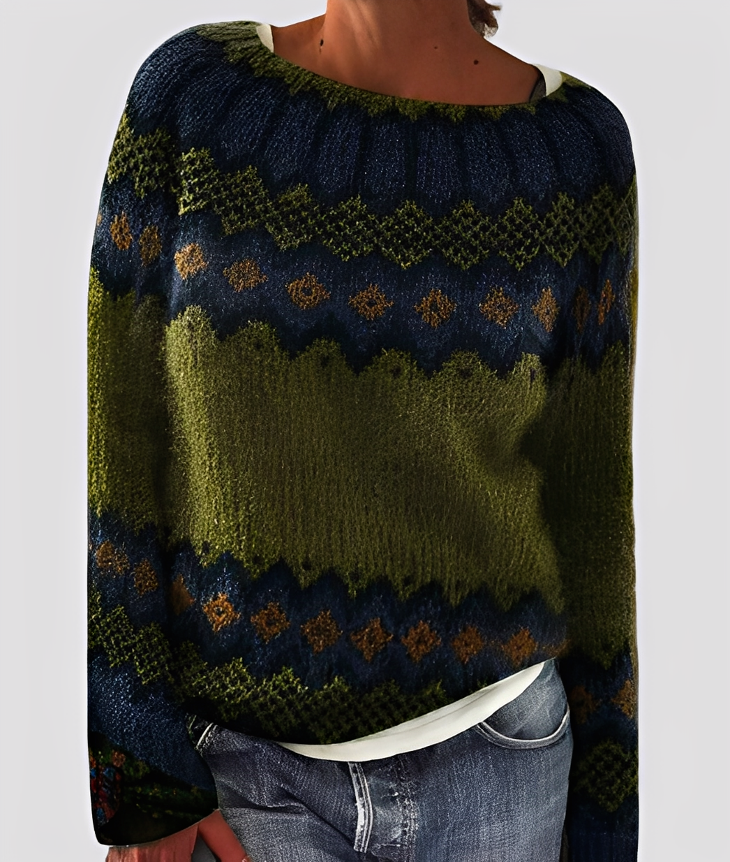 Christal - Schicker, locker geschnittener Damen-Wollpullover
