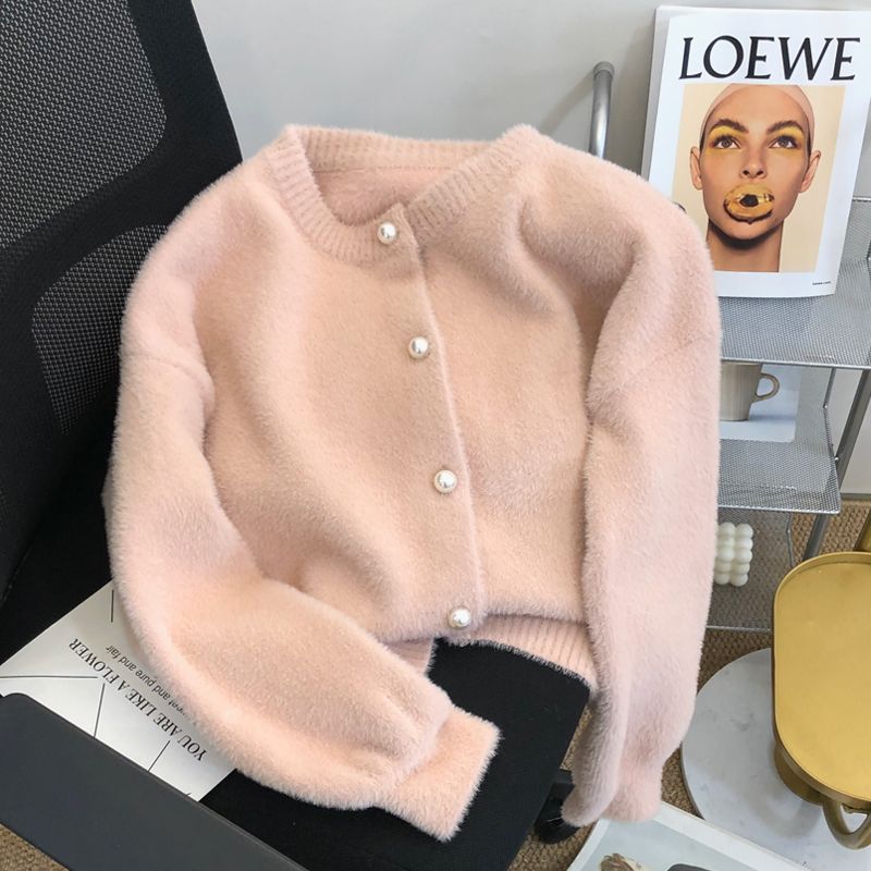 Natille - Frauen Strickjacke aus weichem Kunstfell