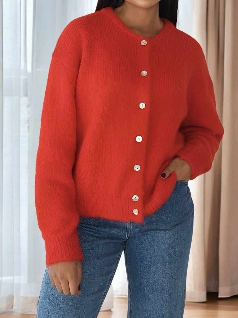 Rowena - Klassischer Damen-Wollmantel mit Knöpfen