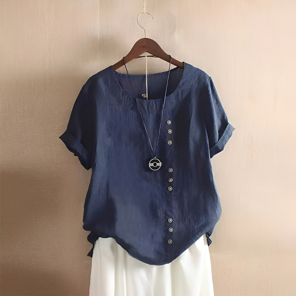 Corrine - Klassische, lockere Frauen-Leinenbluse