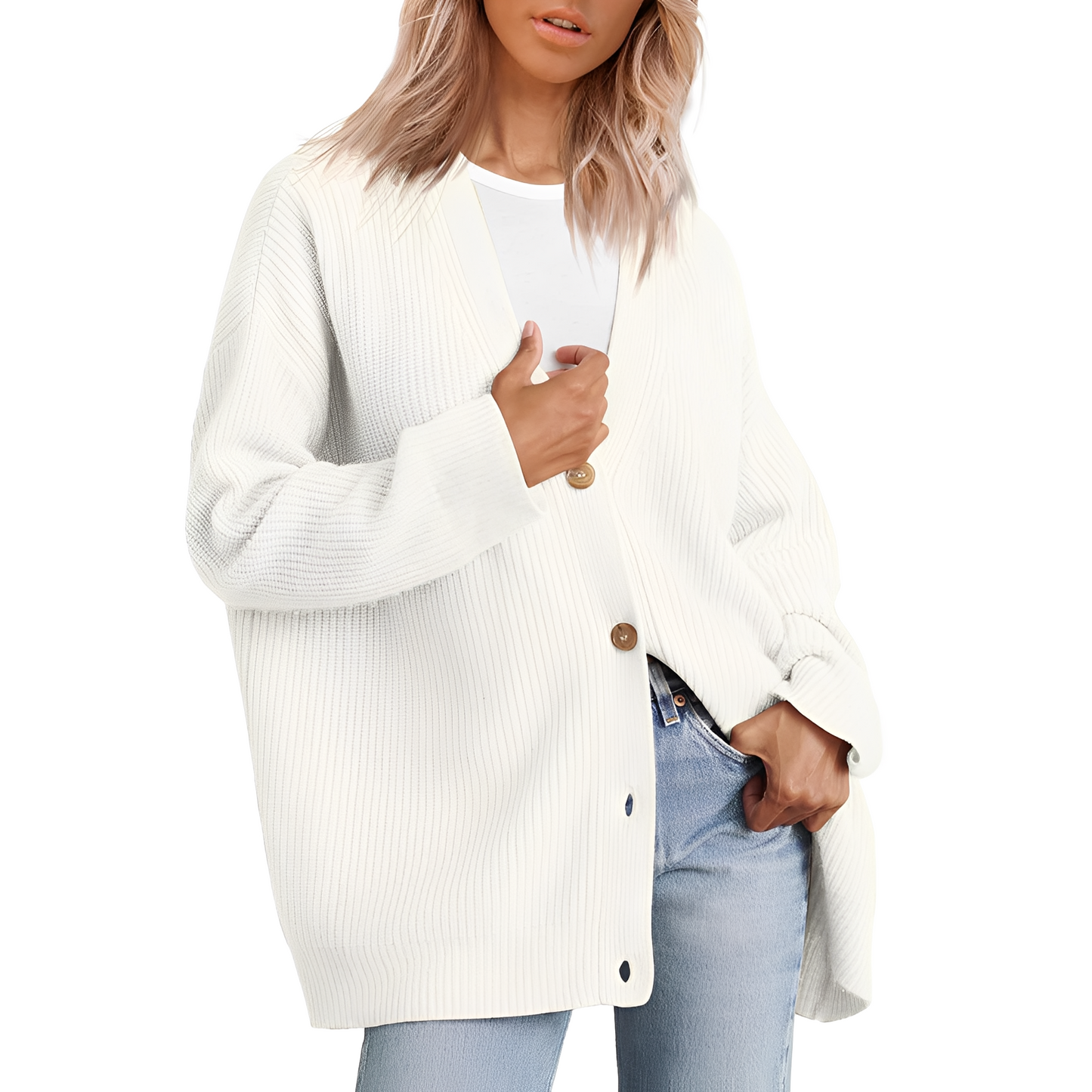 Christal - Bequemer, weit geschnittener Damen-Cardigan
