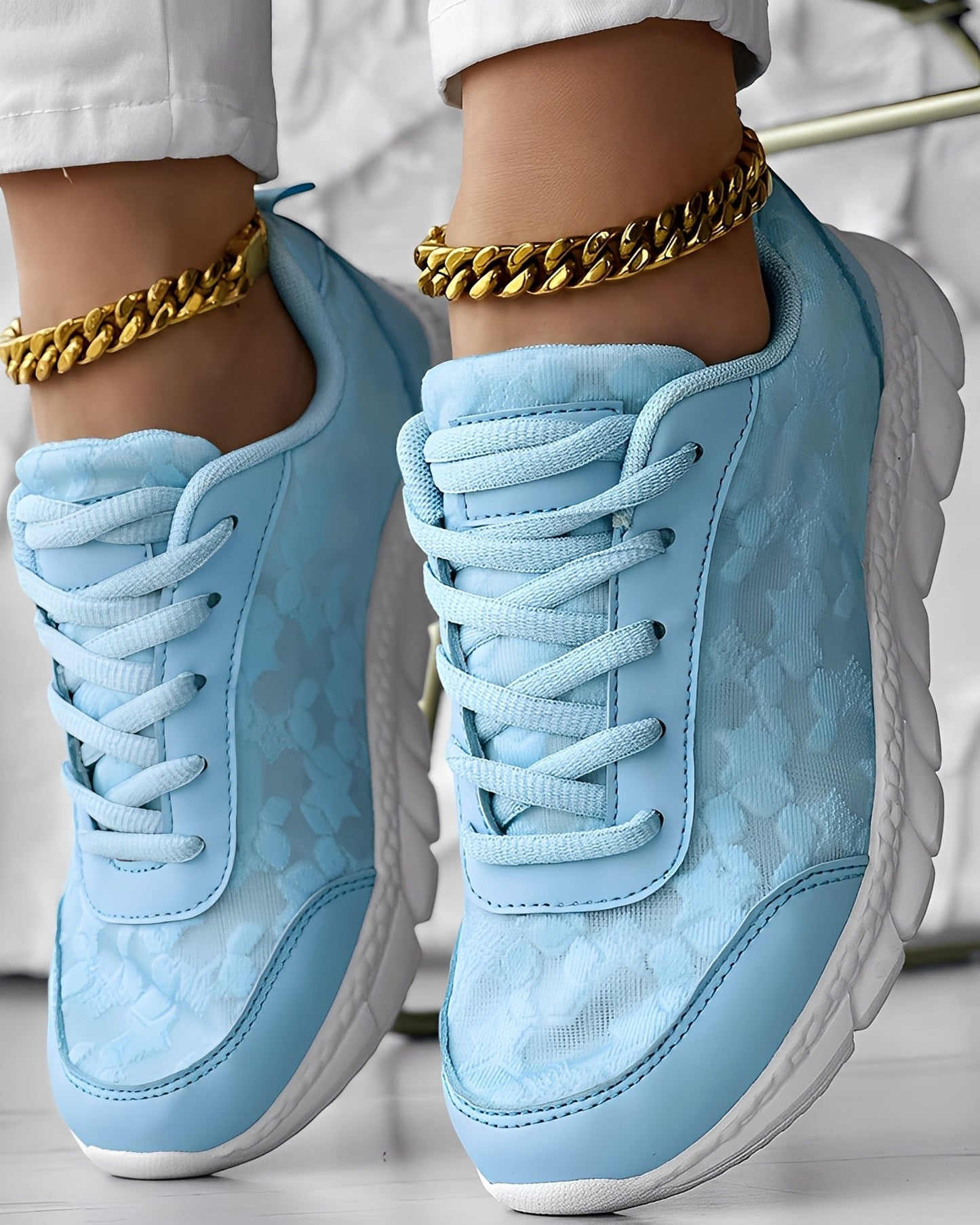 Elisabeth - Bequeme, luftige Damen-Sneakers mit Blumenmuster